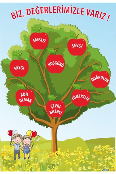 okulcenter Değerlerimiz Afişi (vinil) 35x50 Cm