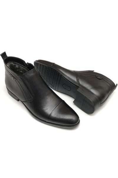 çelikler Genuine Leather Black Men's Classic Boots