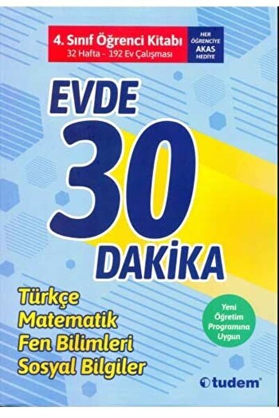 Tudem Yayınları 4. Sınıf Evde 30 Dakika Tüm Dersler Soru Ev Çalışması Tudem