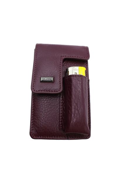 Grande 451 100% Genuine Leather Cigarette Holder Plum