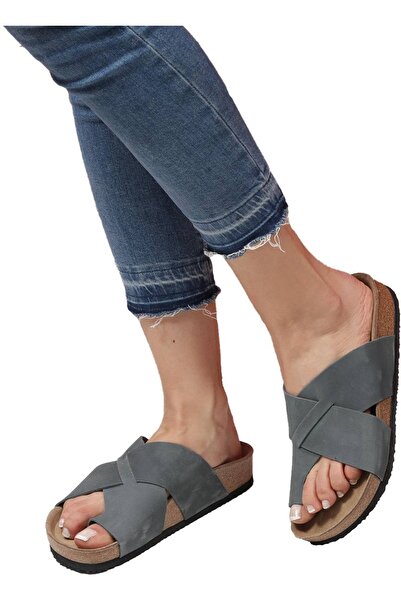 Bequemere Zahra Cork Based Genuine Leather Flip Flops Orthopedic Women's Slippers