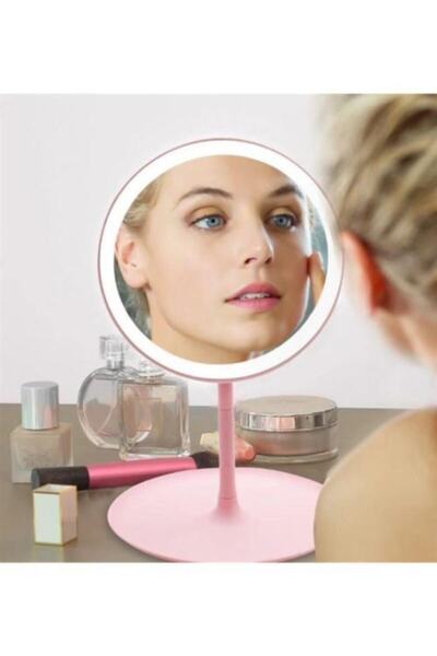 Rochcell Led Işıklı Makyaj Aynası Pembe Dokunmatik