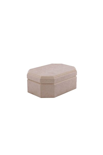 TELLİ KAVRAK Wooden MDF Box (with lid-raw) - Size (17.5x12.5x7cm)