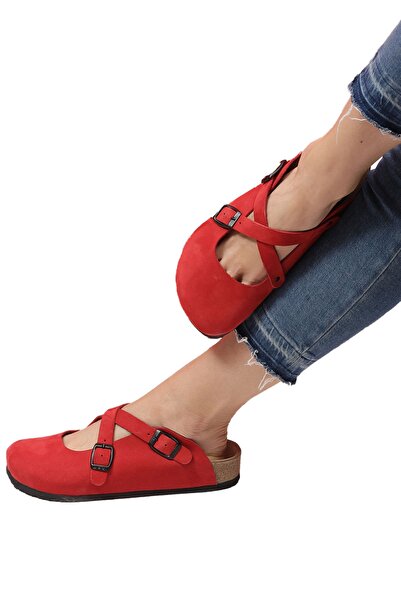 Bequemere Nilda Cork Based Genuine Leather Closed Model Orthopedic Women's Slippers