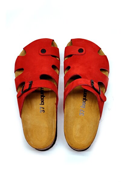 Bequemere Nix Cork Based Genuine Leather Closed Model Orthopedic Unisex Slippers