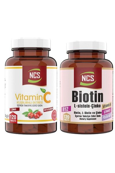NCS Vitamin C 1000 Mg 120 Tablets Biotin 120 Tablets Zinc 2 Products in 1