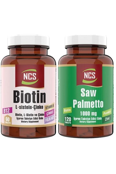 NCS Saw Palmetto 120 Tablet Biotin 60 Tablet 2 Products in 1