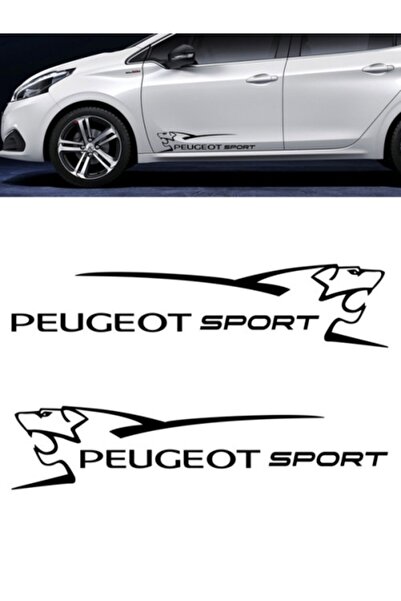 Melek Pazarı 35 × 8 سم لون أسود - ملصق سيارة بيجو سبورت، مجموعة يمين يسار