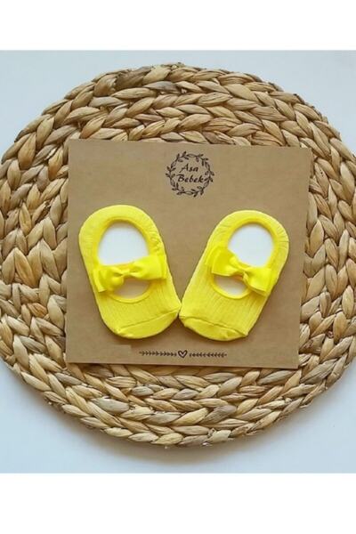 Asa Bebek Çocuk Baby Girl Yellow Ballerinas with Satin Bow