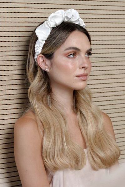 BAHELS Women's White Gathered Crown Hair Band
