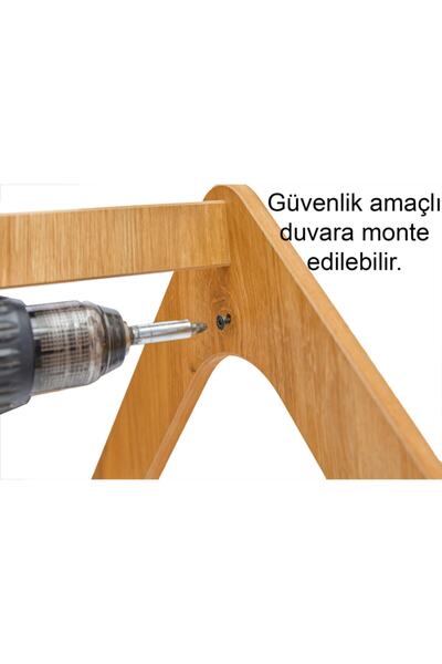 Minera Bebek/çocuk Odası Ahşap Çok Amaçlı Raf, Oyuncak Toplama Depolama, Kitaplık - 3 Raflı