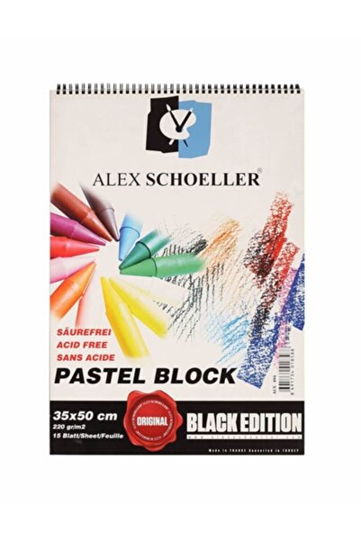 Rich Alex 35*50 220 gr 15 Yp Pastel Fon Blok Spiralli. Siyah Defter