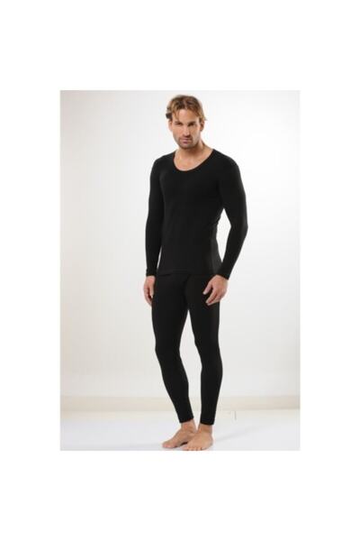 Jiber Ανδρικό μαύρο θερμικό μονό μπλουζάκι