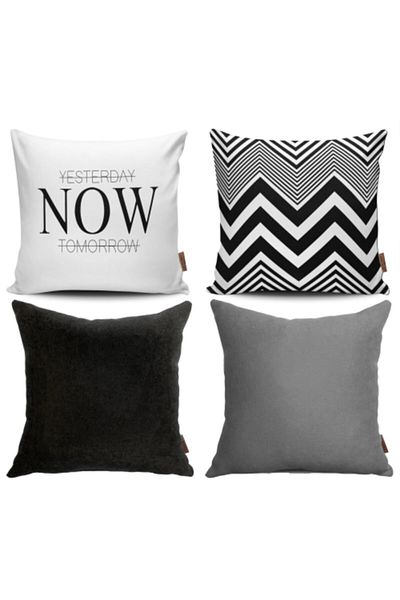 Alacastore Set de huse de pernă combinate din 4 piese, cu textura moale, imprimate pentru exterior și digital