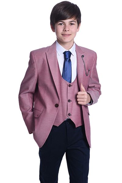 ceocuk Boy's Dusty Rose Suit
