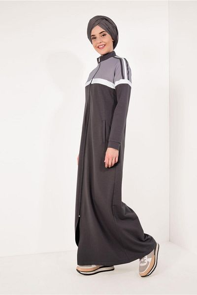 TRENDTESETTÜR Двуцветна Абая с цип - T 9438