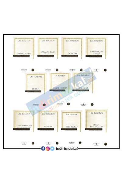 TÜRKİYE İŞ BANKASI KÜLTÜR YAYINLARI Lev Nikolayeviç Tolstoy Set (11 Kitap)