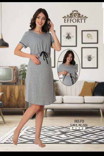 Effort Pijama فستان نوم فريا إفورت للحوامل مع ميزة الرضاعة الطبيعية