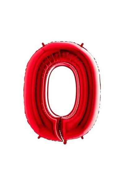PARTİSERÜVENİ 0 عدد بالون فويل أحمر اللون 40 بوصة (100 سم)
