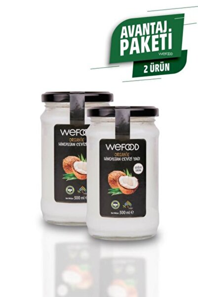 Wefood Organik Hindistan Cevizi Yağı 300 Ml (organik Sertifikalı, Soğuk Sıkım) 2'li