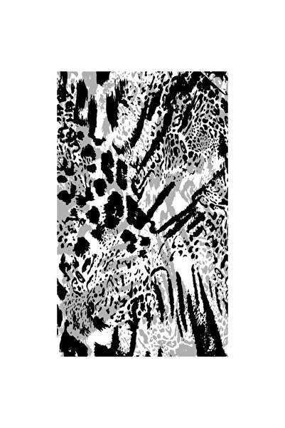 Resmiro Tasarım Zebra Desenli Dijital Baskılı Halı