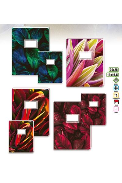 KESKİN COLOR 20x25cm Bind-note-leaf 80 Sheets Lined Plastic Cover Hardcover Notebook