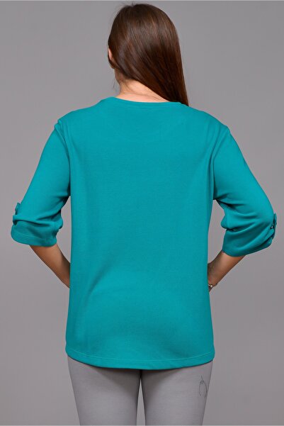 TUSSE Γυναικεία μπλούζα Green Leaf με τύπωμα