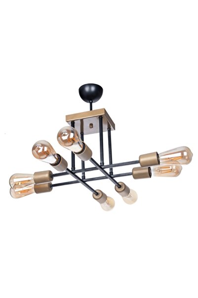 polataydinlatma Aşiyan 8 Li Avize (SİYAH TABA)