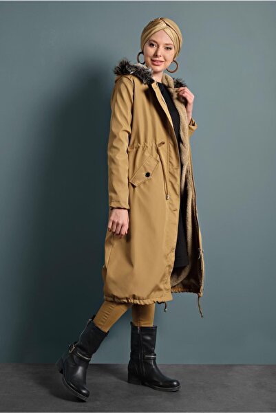 TRENDTESETTÜR Hooded and Waist Drawstring Coat 5021