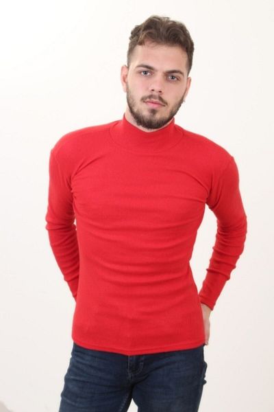 EMKA GİYİM Men's Pomegranate Blossom Full Collar Turtleneck Sweater