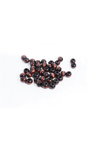 Prestij Boncuk 1.5 Cm Wooden Beads Dark Brown 100 Grams