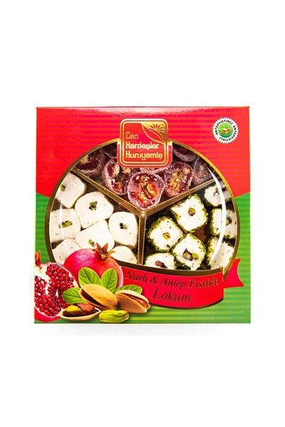 Can Kardeşler Kuruyemiş 450 Gr Turkish Delight with Pomegranate and Pistachio