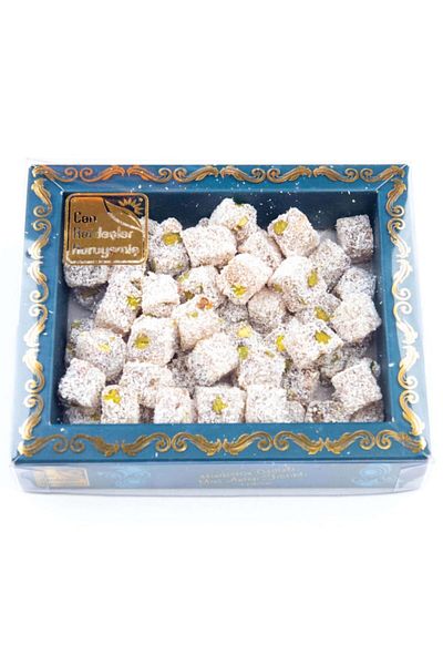 Can Kardeşler Kuruyemiş Misto Turkish Delight with Coconut and Pistachio - 260 Gr Pkt