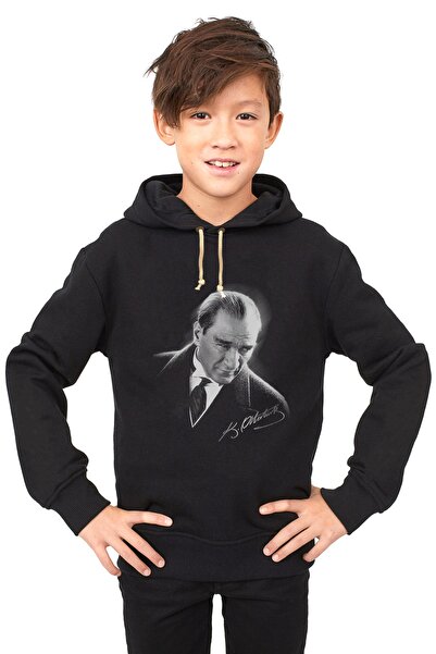 QIVI Great Leader Gazi Mustafa Kemal Atatürk Hanorac negru tricotat cu glugă ...