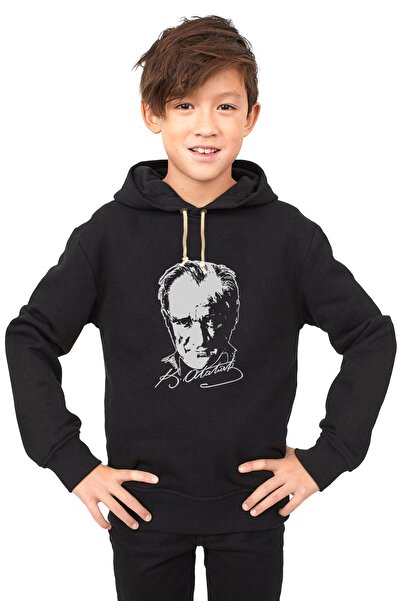 QIVI Great Leader Gazi Mustafa Kemal Atatürk Hanorac negru tricotat cu glugă ...