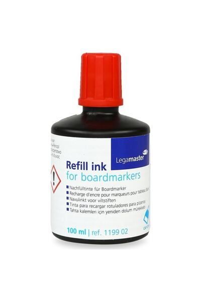Edding Legamaster Beyaz Yazı Tahtası Kalemi Yedek Mürekkebi 100ml Kırmızı