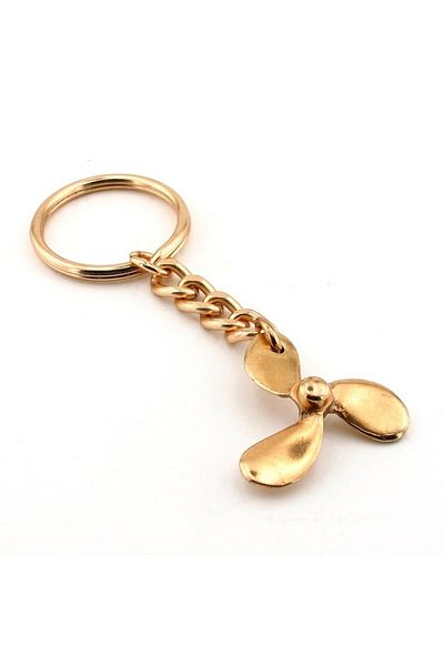 Solfera Yellow Colored Boat Propeller Sailor Metal Keychain Kc838