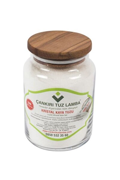 Çankırı Tuz Lamba Çankırı Kaya Tuzu Net 1000 Gr Büyük Boy Ahşap Kapaklı Kavanoz