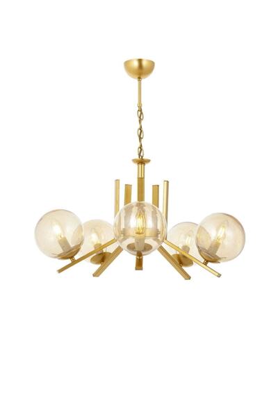 Tavcam Larin Avize Bal Luster 5li Gold Avize