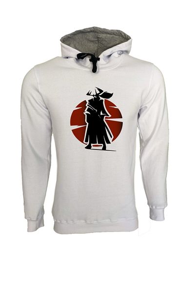 Raf Coll Φούτερ Unisex White Samurai με κουκούλα