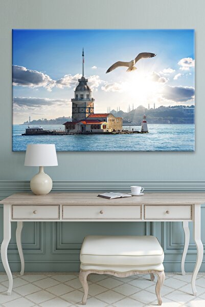 Nazenin Design Kız Kulesi Manzara Istanbul Kanvas Tablo (100x70 Cm Ölçü)