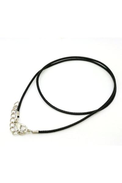 Selderesi 10 Adet Kolye Ipi Balmumu Suni Deri Kaliteli Hazır Ip 60+5 Cm