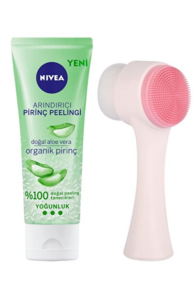 NIVEA Cilt Temizleme Fırçası Ve Arındırıcı Organik Pirinç Peeling 75ml