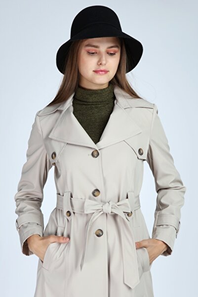 Veger Kadın Gri Trençkot