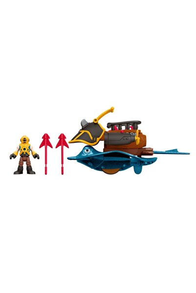 Imaginext Köpekbalığı Kafa Korsan Figürü Captain Nemo Ve Vantuz Balığı Stingray