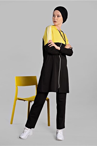 TRENDTESETTÜR 2-Piece Hooded Zippered Tracksuit Set - 7509