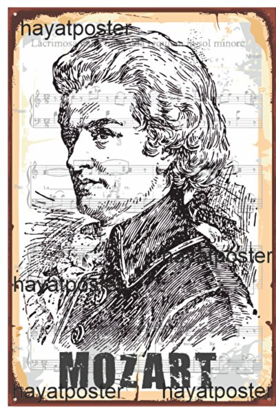 Hayat Poster Mozart Retro Vintage Ahşap Poster