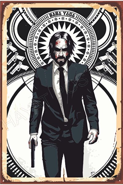 Hayat Poster Ρετρό ξύλινη αφίσα John Wick Baba Yaga