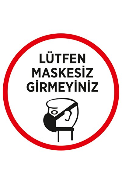 MIGNATIS Crvena nalepnica 25x25cm - Prianjanje na staklo, Ne ulaziti bez mask...