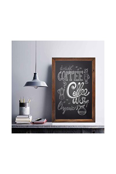 on-on Retro Kara Tahta Dekoratif Yazı Tahtası 30x40 Ceviz